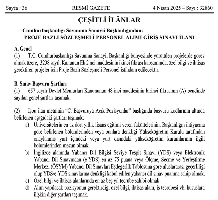savunma sanayii başkanlığı resmi